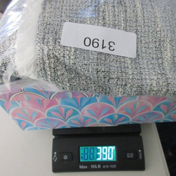 Club Monaco Tweed Jacket Women's Medium Gray Fringe Open Front Mid Length 390 - Picture 8 of 8